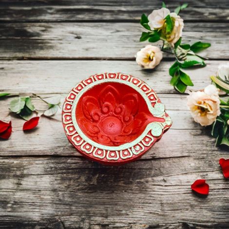 Multicolor Ember Diya | Pack Of 12 | Designer Clay Diya | DiaCraft