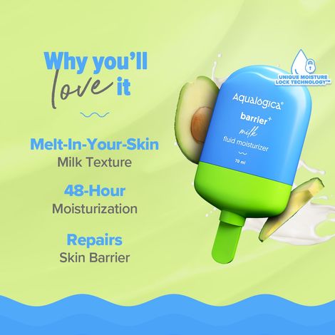 Aqualogica 5 Barrier+ Milk Fluid Moisturizer With Avocado & Ceramides