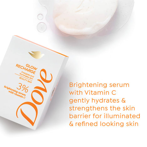 Dove 3% Brightening Serum + Vitamin C Glow Recharge Serum Beauty Bar