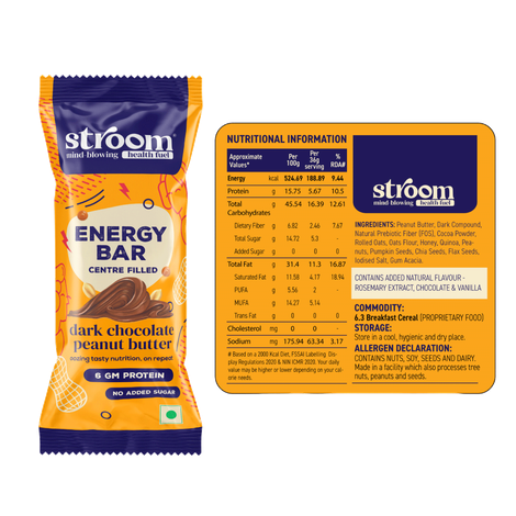 Stroom Dark Chocolate Peanut Butter Energy Bars