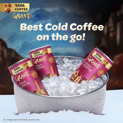 Tata Cold Coffee Belgian Chocolate Iced Coffee, Rich & Creamy, Flavoured Milk, Can
