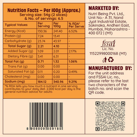 The Health Factory Zero Maida 100% Whole Wheat Bread | Clean Label - Not Brown