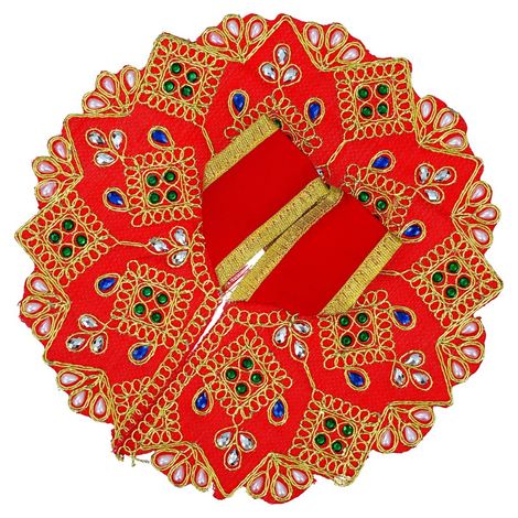 Red Decorative Laddu Gopal Dress for Idol (Size 4) | Krishna Costume | Krishna Janmastami Special (Ecraftindia)
