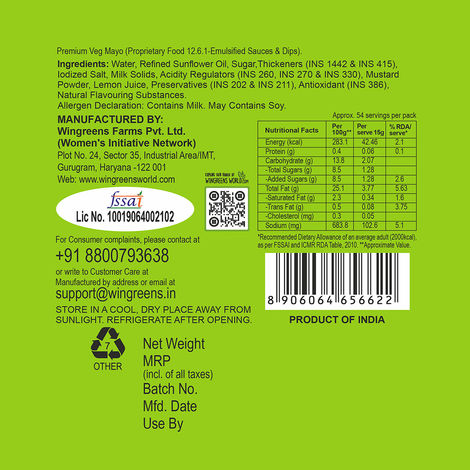 Wingreens Farms Premium Veg Mayo