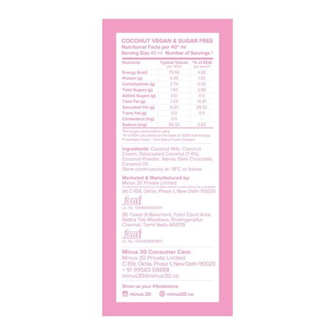 MINUS THIRTY Coconut Mini Stick Vegan & Sugar Free