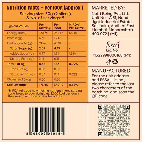 The Health Factory Zero Maida Bread - 100% Whole Wheat