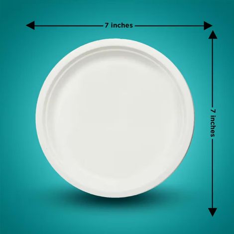 Naturepac Bagasse Plate 7 Inch Round | 25 Pcs