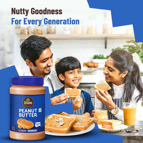 Disano Peanut Butter - Crunchy, 26% Protein, No Trans Fat & Preservatives