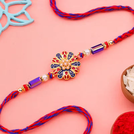 Evil Eye Elegant Pearls Floral Rakhi (Floweraura)