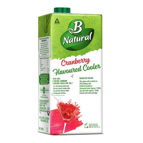 B Natural Cranberry Juice, 100% Pulp, No Concentrate