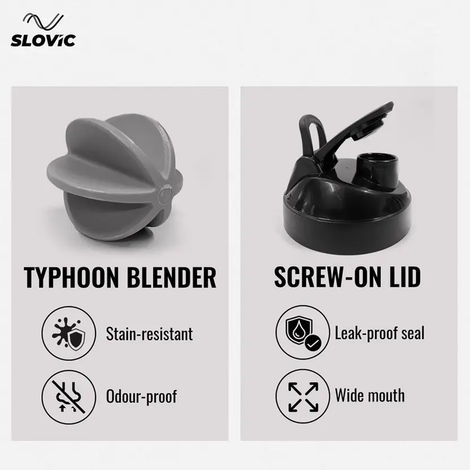 Slovic 700ml Protein Shaker for Gym and Sports - Leak-Proof - Black