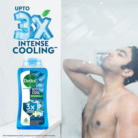 Dettol Icy Cool Body Wash & Shower Gel Bottle with Salicylic Acid for Men | Long Lasting Freshness