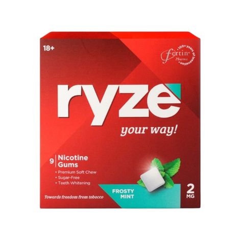 Ryze Frosty Mint Nicotine Gums 2MG | 9 Gum Blister