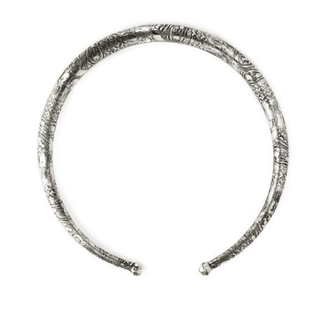 Rubans Oxidised Silver Plated Floral & Geometric Design Statet Choker Necklace