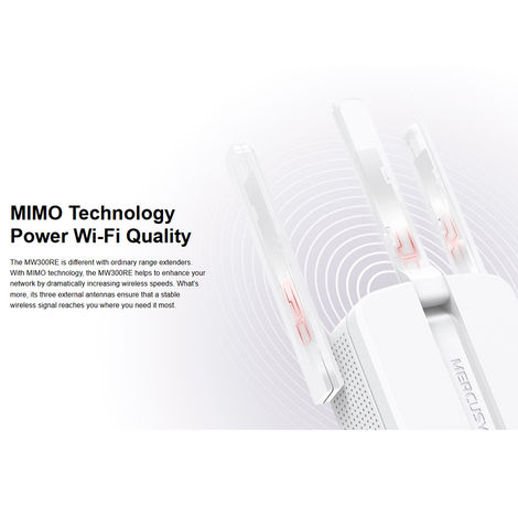 TP-Link MW300RE 300Mbps Whole-Home Wi-Fi Range Extender, Repeater, Booster, MIMO Technology