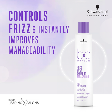 Schwarzkopf Professional Bonacure Frizz Away Shampoo With Babassu Oil,With Vegan Keratin