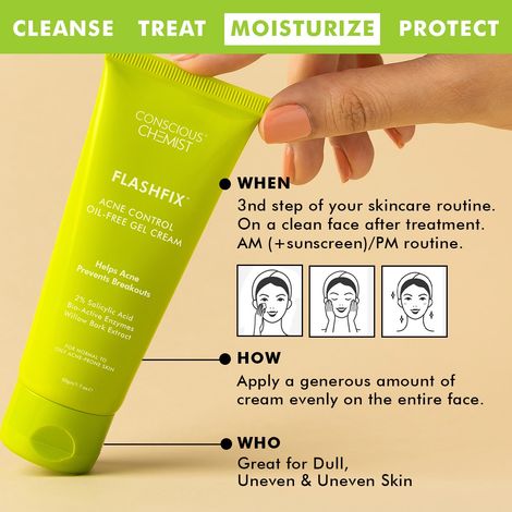 Conscious Chemist Flashfix Acne Spot Corrector Face Cream With 2% Salicylic Acid & Bio-Actives