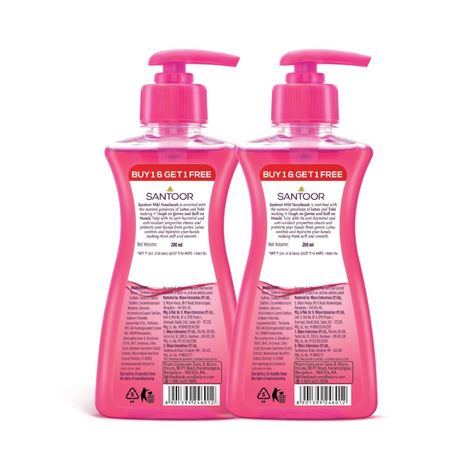 Santoor Mild Gentle Anti-Bacterial Hand Wash With Natural Goodness of Lotus and Tulsi