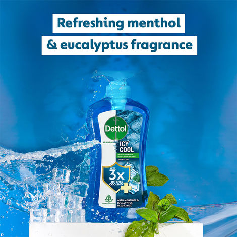 Dettol Icy Cool Body Wash and Shower Gel Pump with Salicylic Acid for Men | Long Lasting Freshness