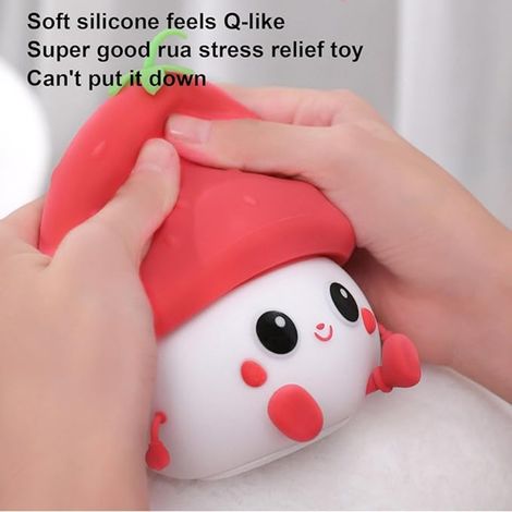 Desidiya Strawberry Night Light For Kids, Usb Rechargeable Red Lamp