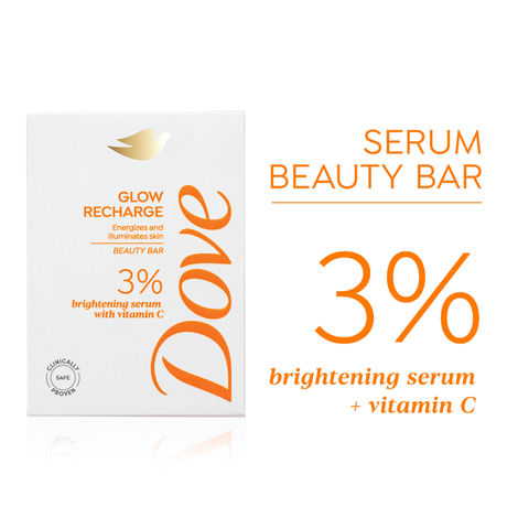 Dove 3% Brightening Serum + Vitamin C Glow Recharge Serum Beauty Bar