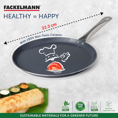 Fackelmann Ceramic Nonstick Tawa Flat 28 cm Nonstick , Induction, German Tech, Paratha, Omelette, Dosa 1.0 PIECE