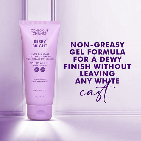 Conscious Chemist Berry Bright Water Resistant Non-Greasy Sunscreen SPF 50 PA++++