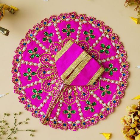 Pink Decorative Laddu Gopal Dress for Idol (Size 1) | Krishna Costume | Krishna Janmastami Special (Ecraftindia)