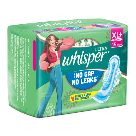 Whisper Ultra Clean Sanitary Pads | XL+ | 15 pcs