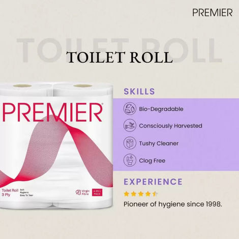 Premier 3 ply Toilet Roll 4 in 1 | 300 pulls