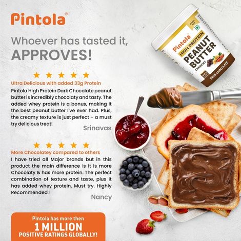 Pintola High Protein Dark Chocolate Peanut Butter - Crunchy
