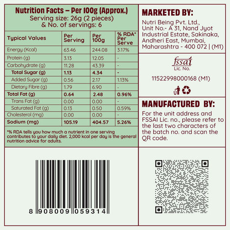 The Health Factory Zero Maida Garlic Bread | Clean Label - Not Brown