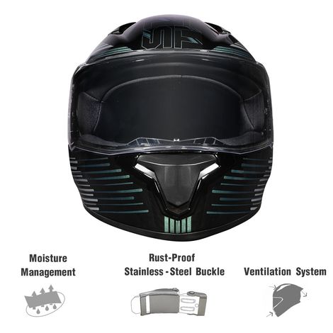 Studds Thunder D11 Full Face Helmet with Spoiler |Chameleon - L
