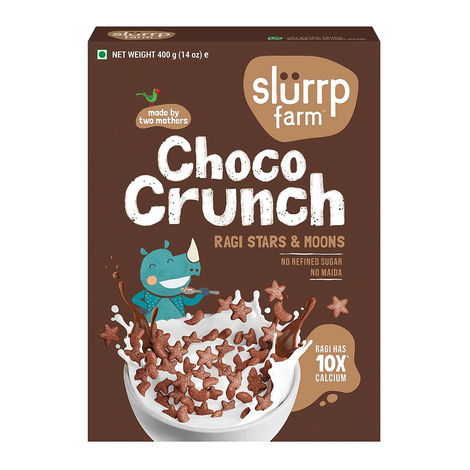 Slurrp Farm Choco Crunch Chocolate Cereal - Ragi Stars and Moons No Maida, No Refined Sugar, No Added Colour