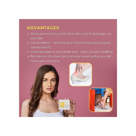 Slickfix Shoe Bite Protector Pads Self-Adhesive Skin Friendly Tape Suitable For Shoes Accessories (12-Pcs)