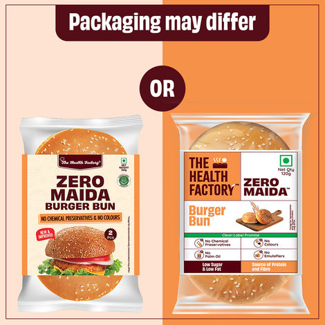 The Health Factory Zero Maida Burger Bun | Clean Label - Not Brown