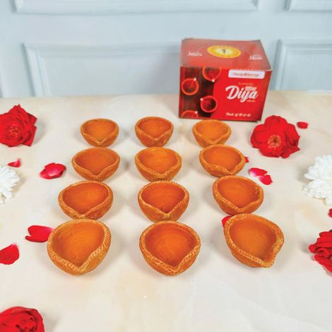 Eco Friendly Mitti Diya | Brown | Clay Diya | Pack Of 12 | Mangal Bhawan