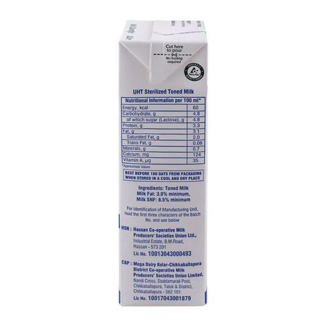 Nandini Goodlife Toned Milk UHT (Tetra Pack Brick)