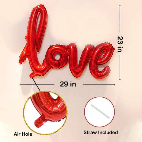 Party Propz Love Balloons Decoration Combo | I Love U Balloons-Red & Gold Balloons and more
