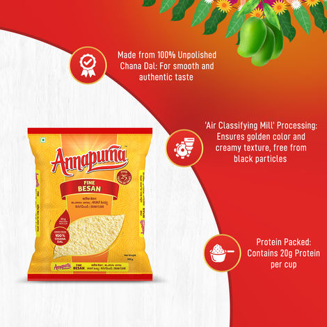 Annapurna 100% Chana Dal Besan / Fine Besan / Gram Flour
