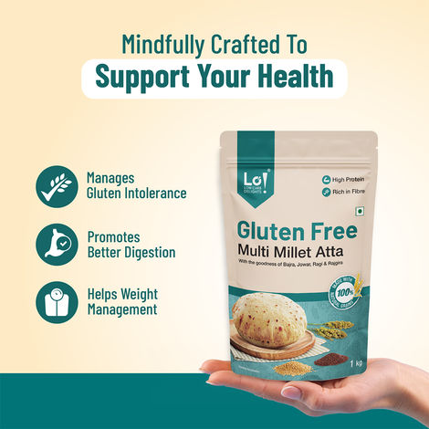Lo Foods Gluten Free Flour (Jowar Flour, Ragi Flour and Millet atta) - Multigrain Atta