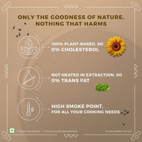 Indic Wisdom Sunflower Wood Pressed Oil | Cold Pressed - Extracted on Wooden Churner