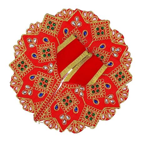 Red Decorative Laddu Gopal Dress for Idol (Size 1) | Krishna Costume | Krishna Janmastami Special (Ecraftindia)