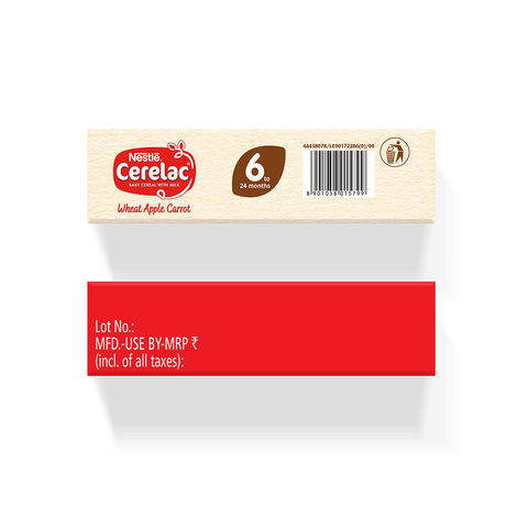 Nestle Cerelac Wheat Apple Carrot Baby Food Cerea | No Refined Sugar & No Preservatives | 6 to 24 Months