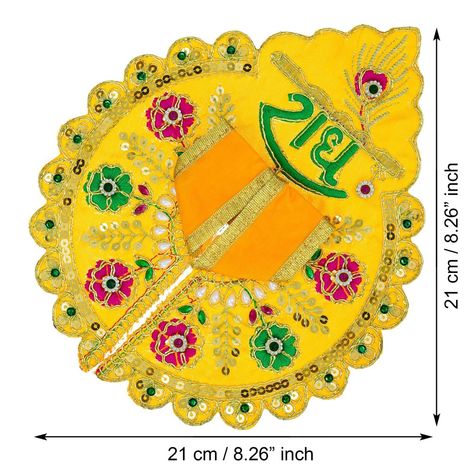 Floral Radhe Decorative Laddu Gopal Dress for Idol (Size 4) Krishna Costume | Krishna Janmastami Special (Ecraftindia)