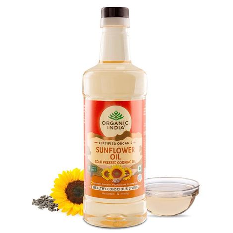 Organic India Sunflower Cold Pressed Oil | Lab tested on 600+ Parameters, Certified Organic