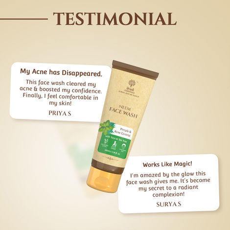 Khadi Essentials Neem Face Wash Clears Acne & Pigmentation | Balances Sebum