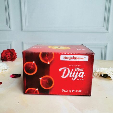 Eco Friendly Mitti Diya | Brown | Clay Diya | Pack Of 12 | Mangal Bhawan