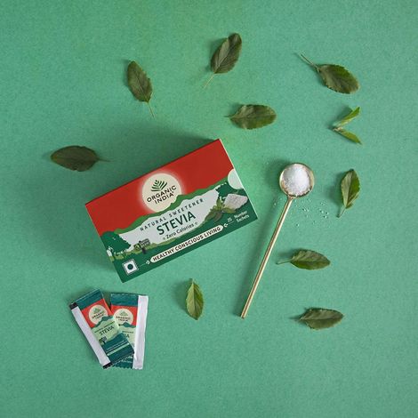 Organic India Stevia Powder, Natural Sweetener, Sugar Free, 25 Sachets