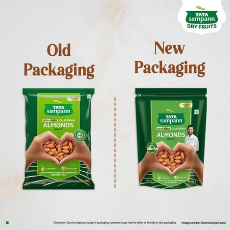 Tata Sampann 100% Pure California Almonds/Badam Giri Whole Premium Quality